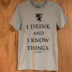 GAME OF THRONES I Drink & I Know Things House Lannister TEE SHIRT!